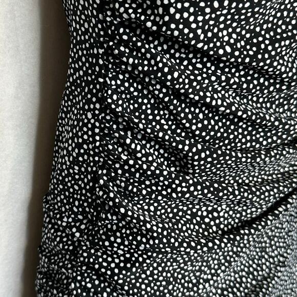 NWOT Shore Shapes Black Micro Polka Dot Ruched Swimdress Tankini Set – Size 8 - Picture 4 of 10